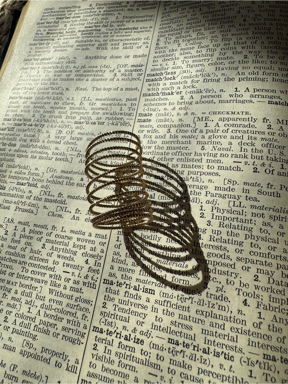 Stacked Coil Statement Ring in Antique Brass
